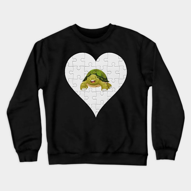 Jigsaw  Turtle Heart Design - Fish Turtle Crewneck Sweatshirt by giftideas